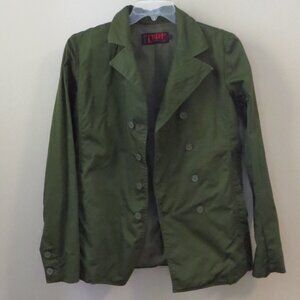 Tripp NYC Cotton Jacket Pockets Button Closure Lined SIZE Small Military Green